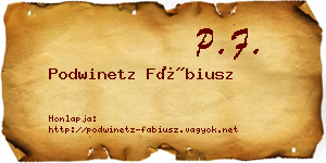 Podwinetz Fábiusz névjegykártya